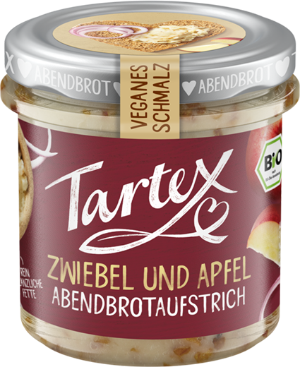 Tartex veganes Schmalz Zwiebel und Apfel Bio Abendbrotaufstrich